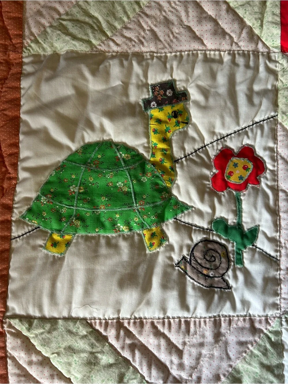 Vintage Handmade Baby Quilt